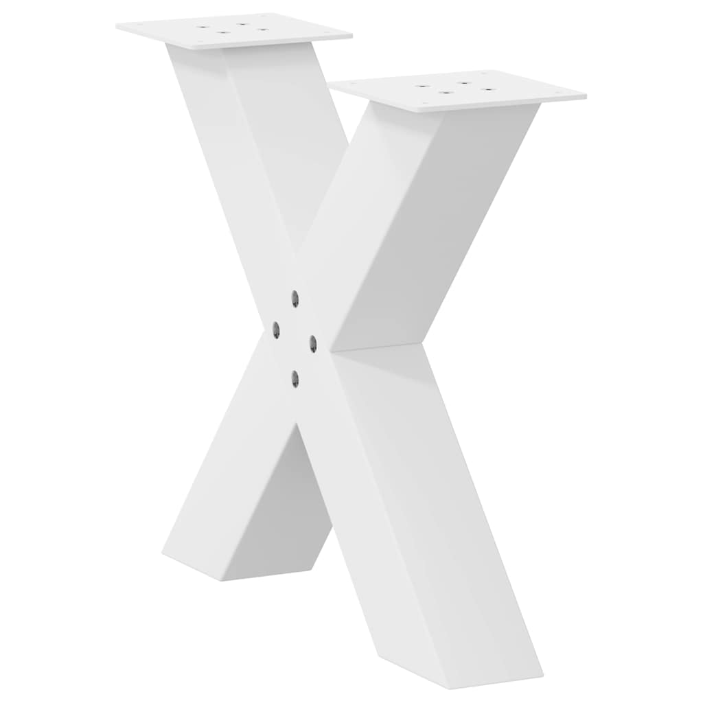vidaXL Patas para mesa de centro en forma de X (2 unidades), color blanco, 60 x (42-43) cm, acero - Image 4