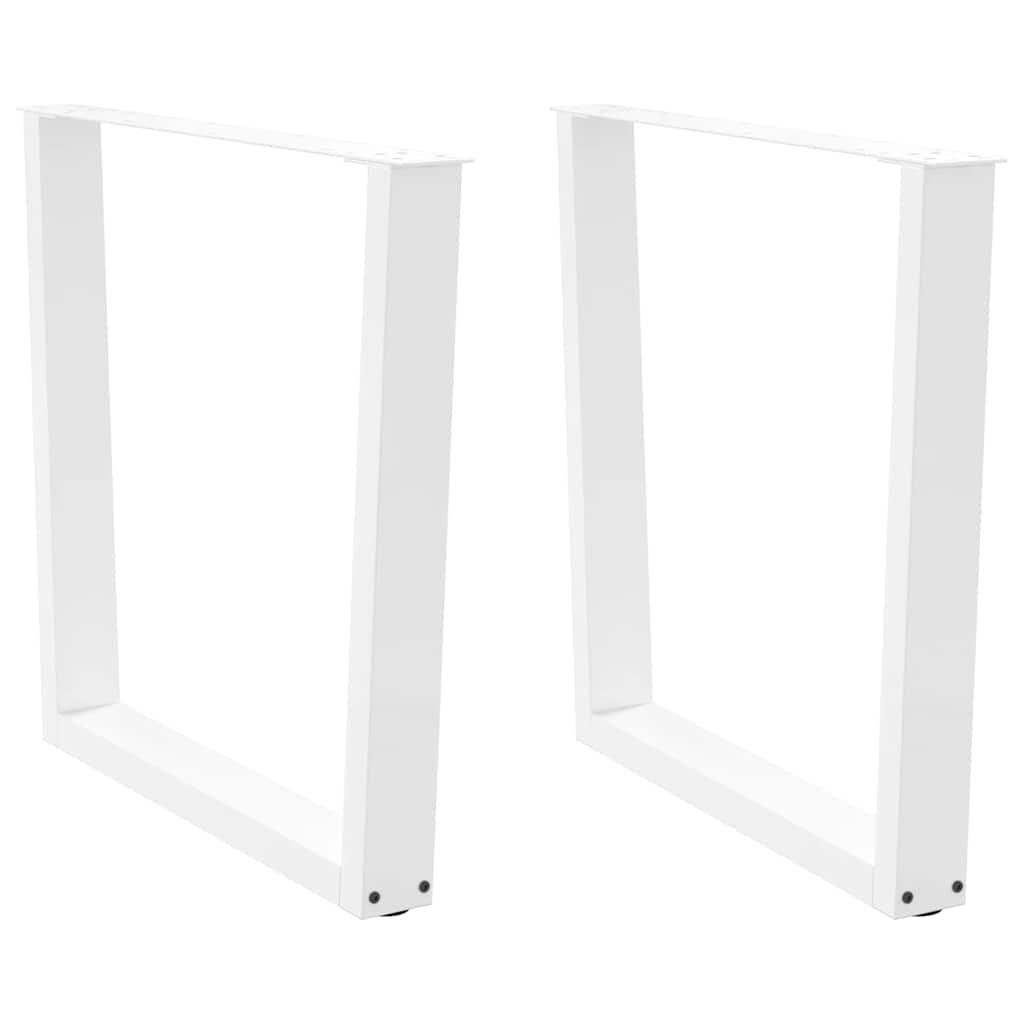 vidaXL Patas para mesa de comedor en forma de V (2 unidades), color blanco, 80 x (72-73,3) cm, acero