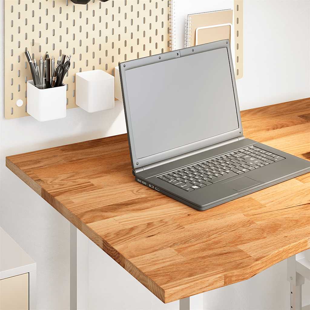 vidaXL Tablero escritorio rectangular madera maciza roble marrón claro