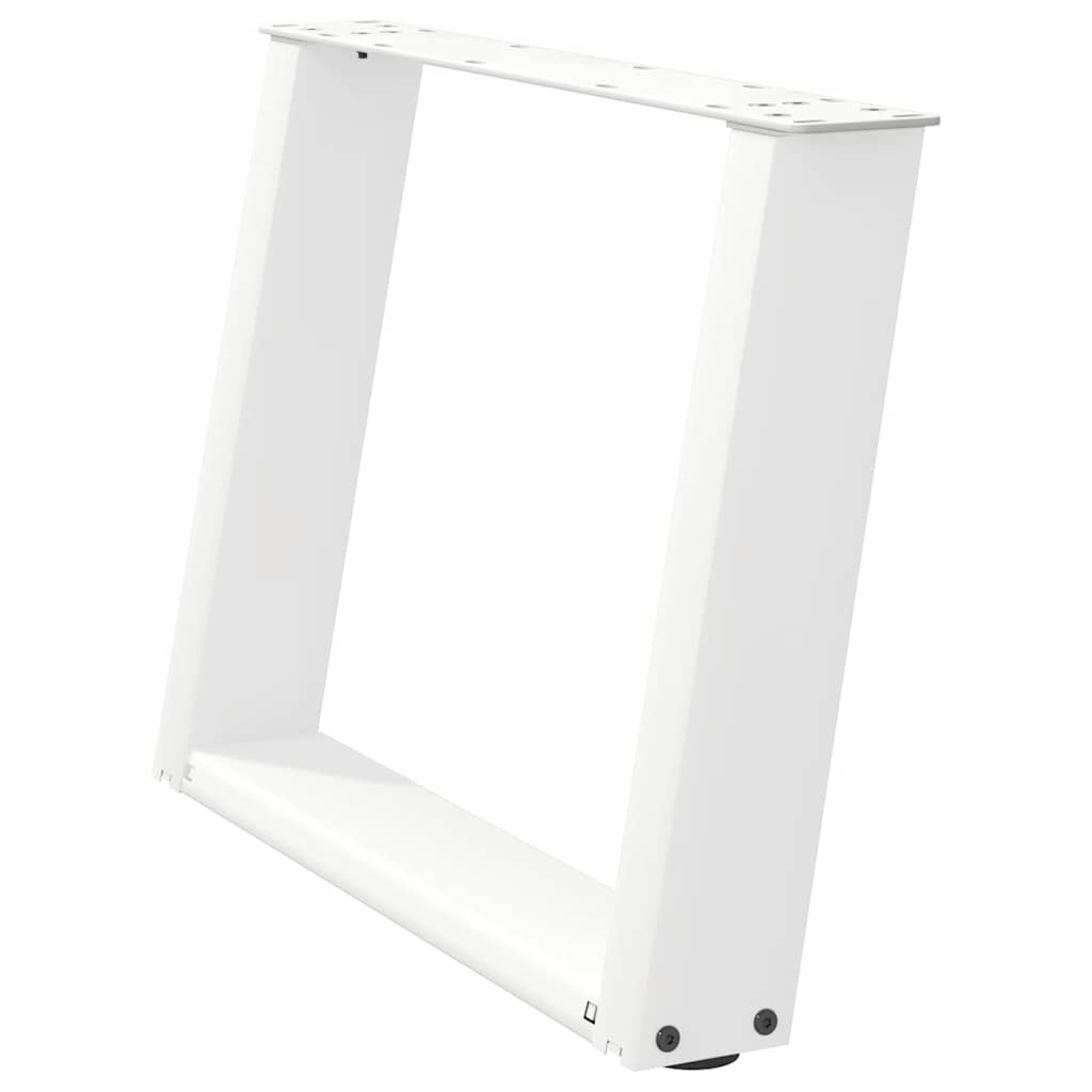 vidaXL Patas para mesa de centro en forma de U (2 unidades), color blanco, 60 x (42-43) cm, acero - Image 4