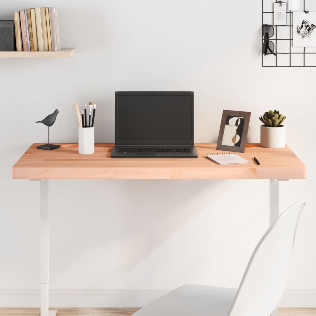 vidaXL Tablero de escritorio madera maciza de haya 100x50x4 cm