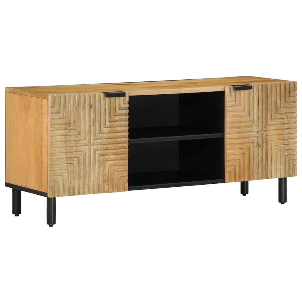 vidaXL Mueble de TV marrón 105x33x46 cm madera maciza mango