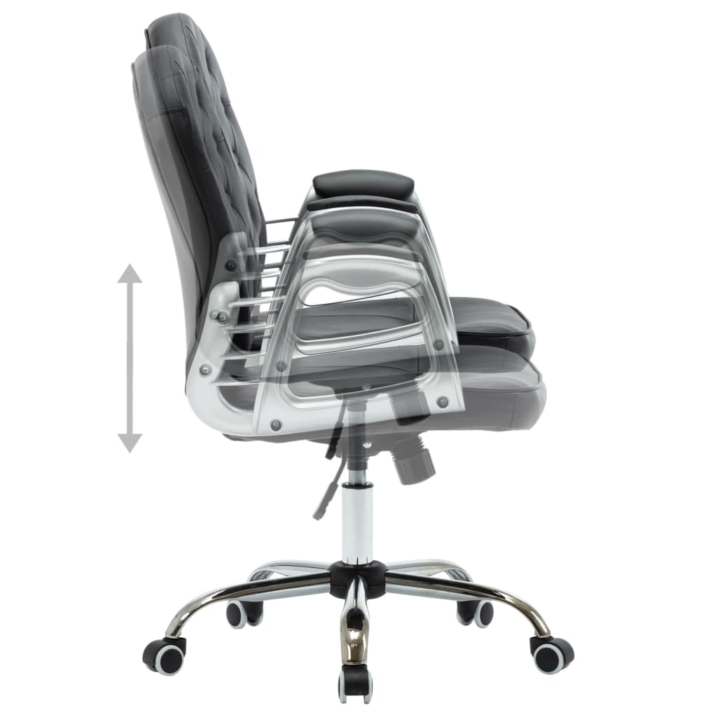 vidaXL Silla de oficina giratoria de cuero sintético negro - Image 5