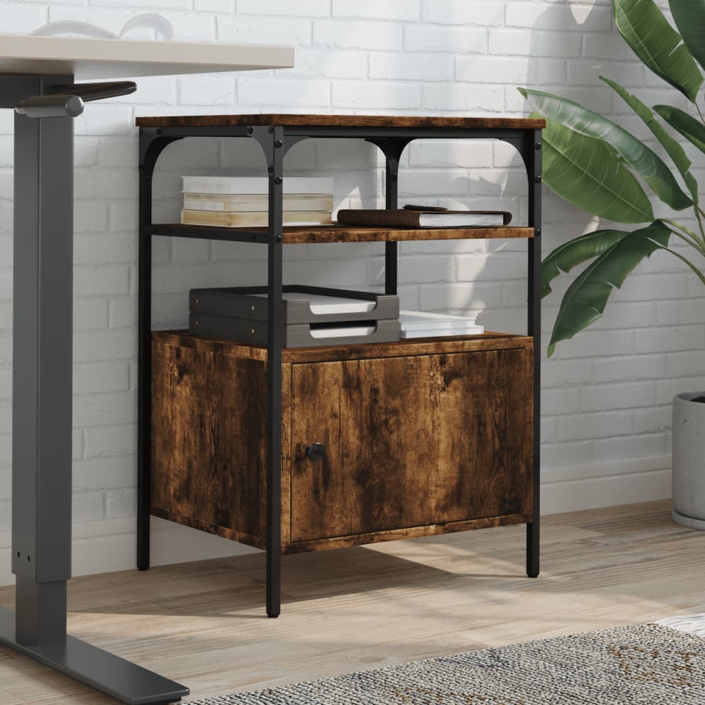 vidaXL Soporte de impresora 3 niveles roble ahumado 50x40x76 cm - Image 3