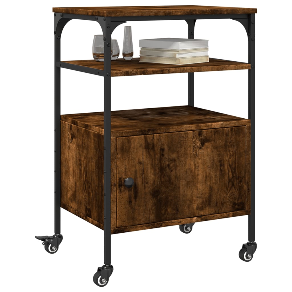 vidaXL Soporte de impresora 3 niveles roble ahumado 50x40x76 cm - Image 5