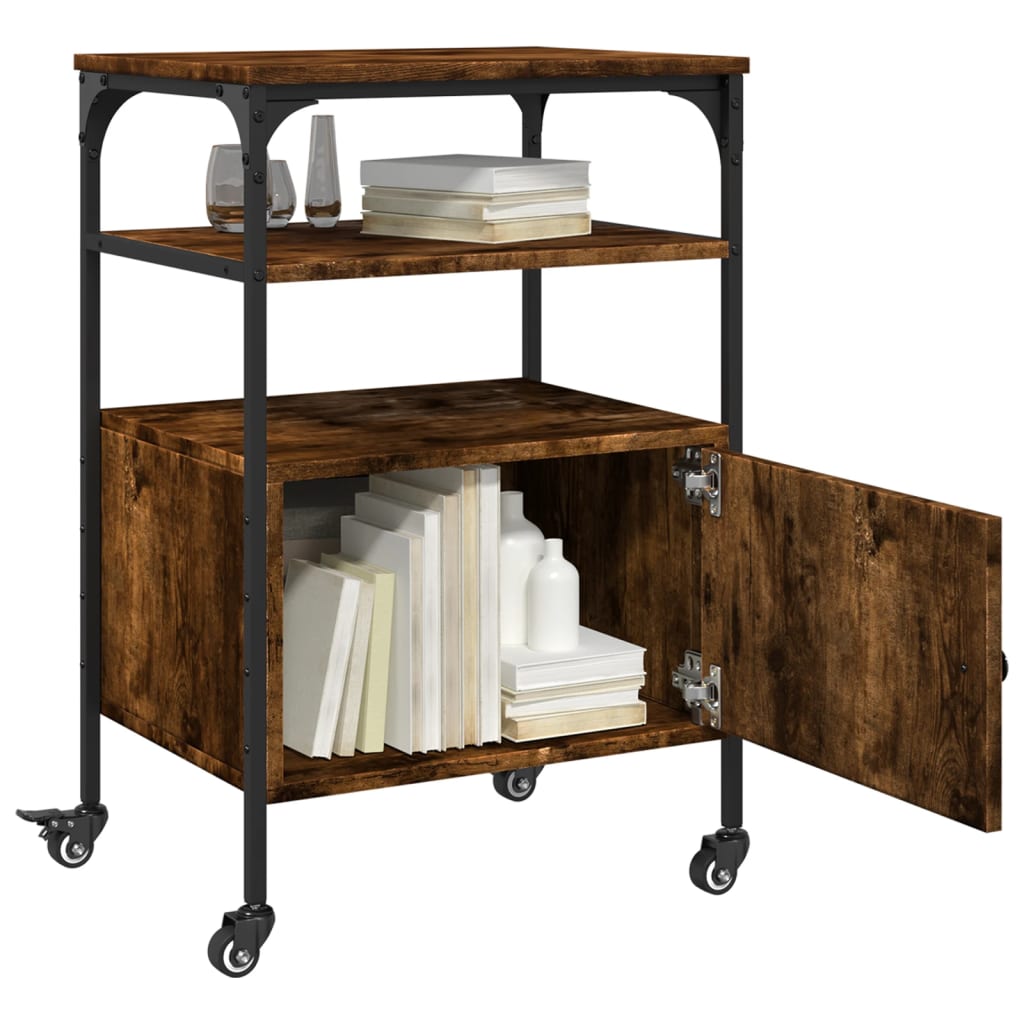 vidaXL Soporte de impresora 3 niveles roble ahumado 50x40x76 cm - Image 6