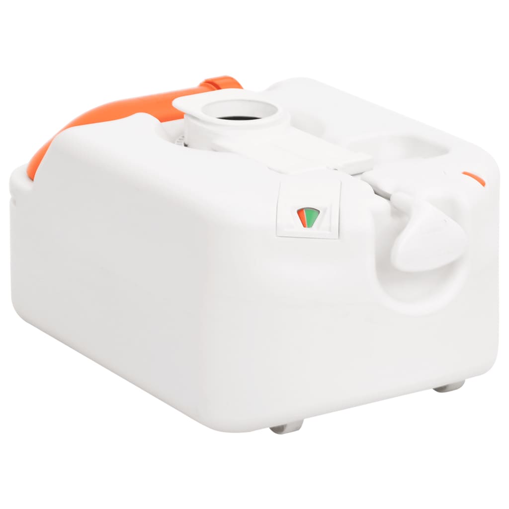 vidaXL Inodoro de camping integrado HDPE y acero blanco 24+17 L - Image 6