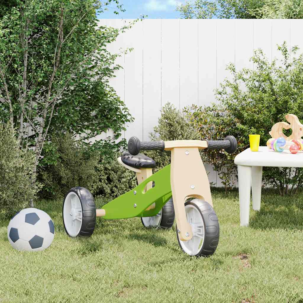 vidaXL Bicicleta de equilibrio para niños 2 en 1 verde