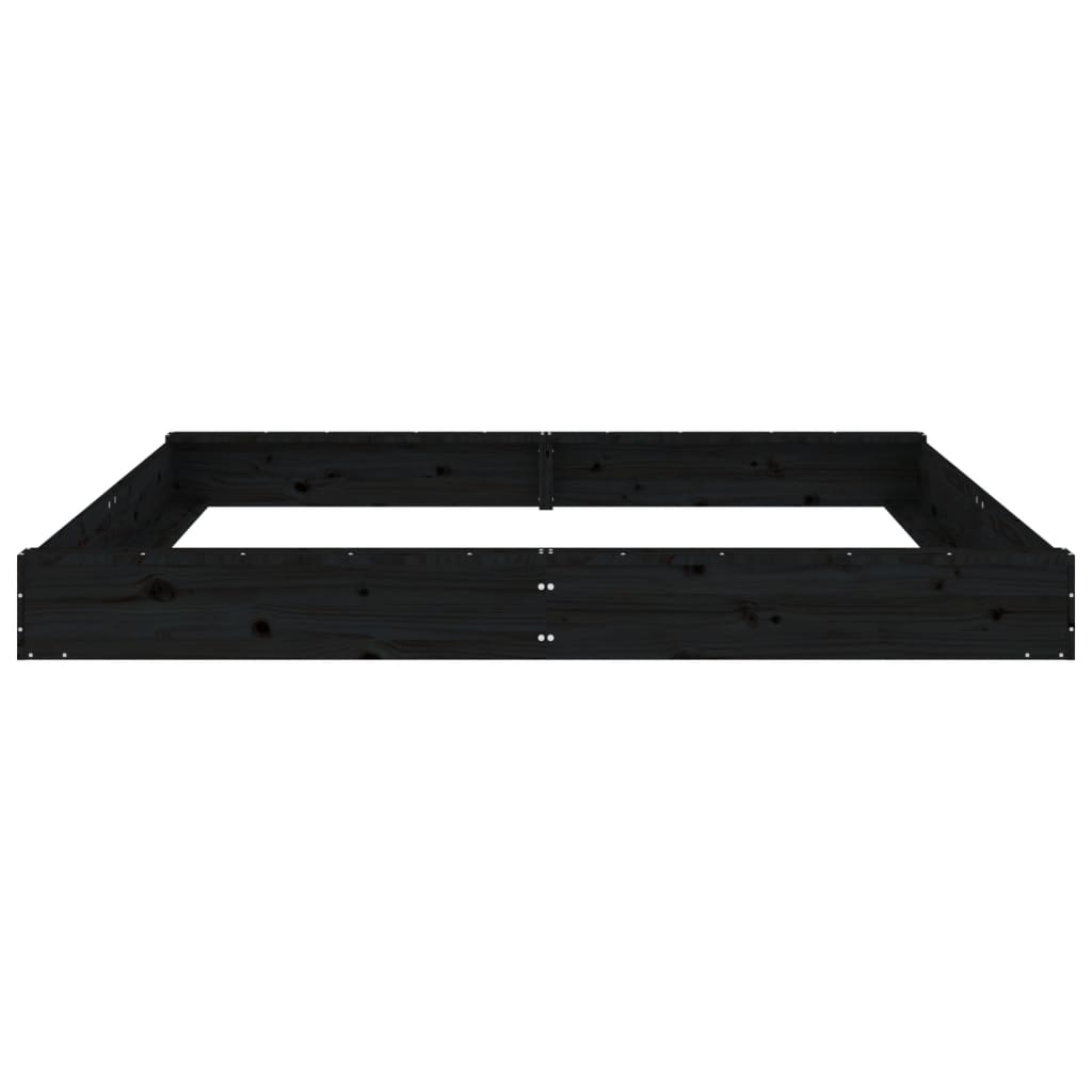 vidaXL Arenero con asientos cuadrado madera maciza de pino negro - Image 4