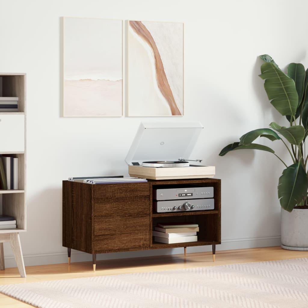 vidaXL Mueble de discos madera de ingeniería marrón roble 85x38x48 cm