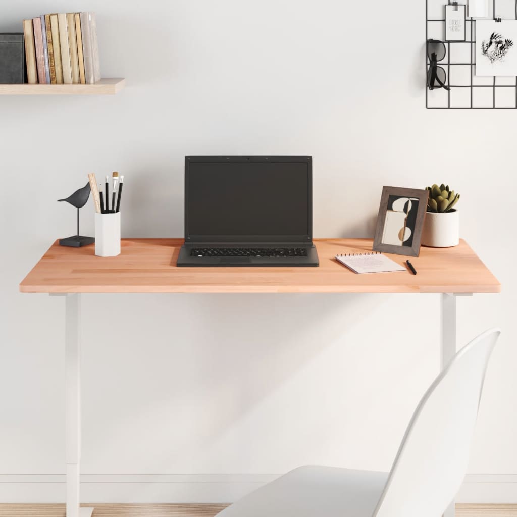 vidaXL Tablero de escritorio madera maciza de haya 100x50x1,5 cm