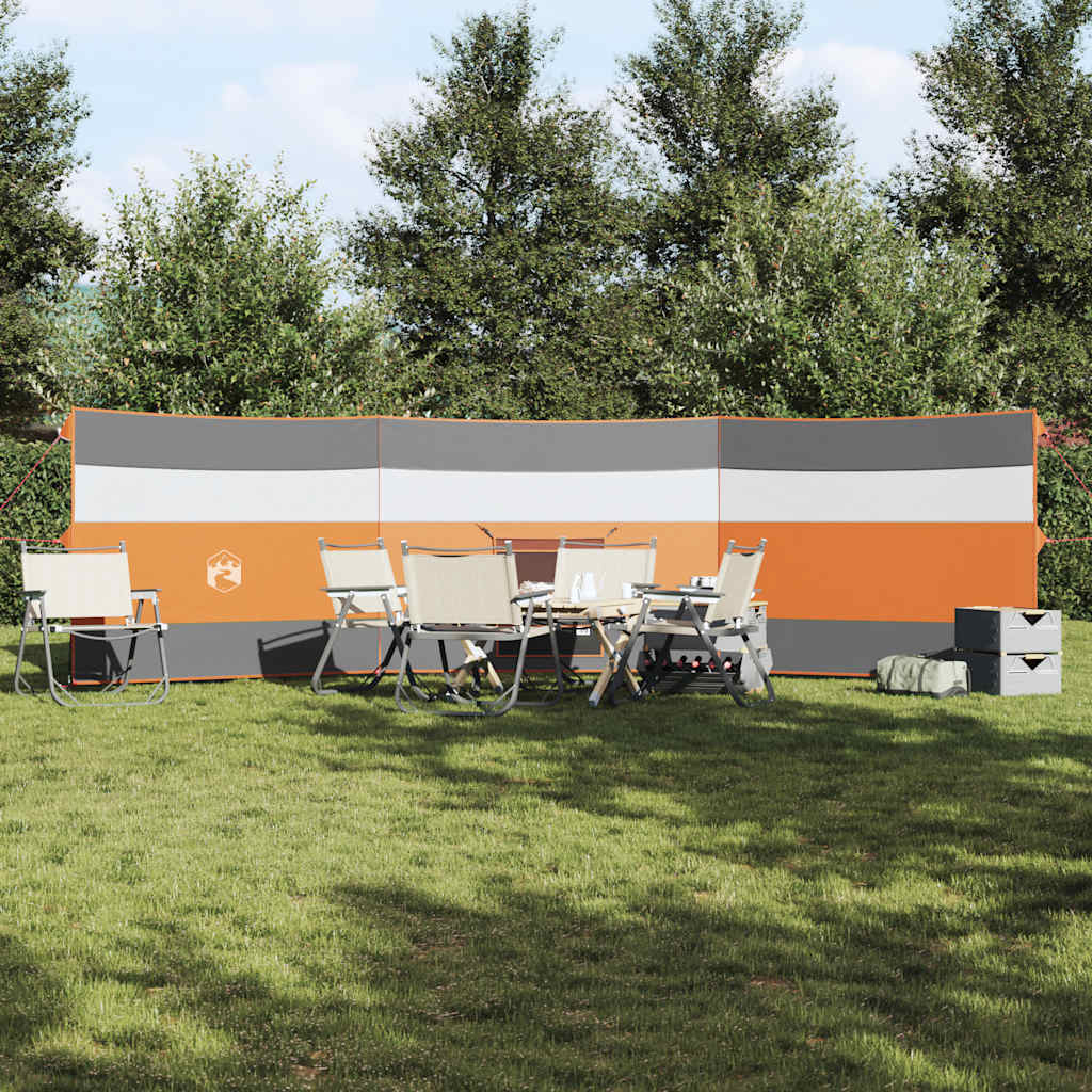 vidaXL Cortaviento de camping impermeable gris naranja 508x130 cm - Image 3