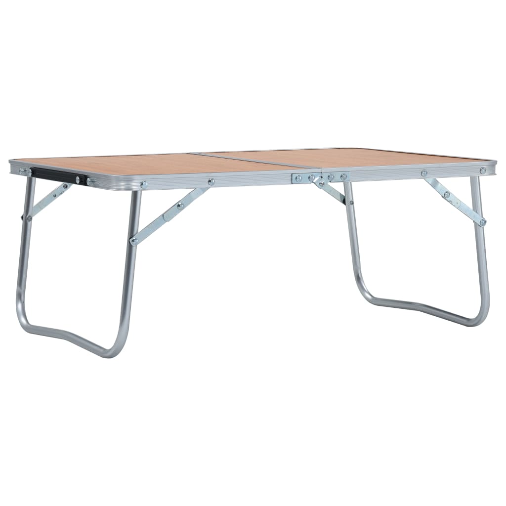 vidaXL Mesa de camping plegable aluminio marrón 60x40 cm