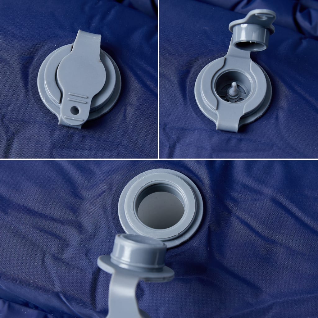 vidaXL Colchón de camping autoinflable con almohada 1 persona azul - Image 4