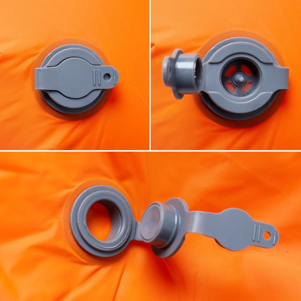 vidaXL Colchón de camping inflable con almohada 1 persona naranja - Image 4
