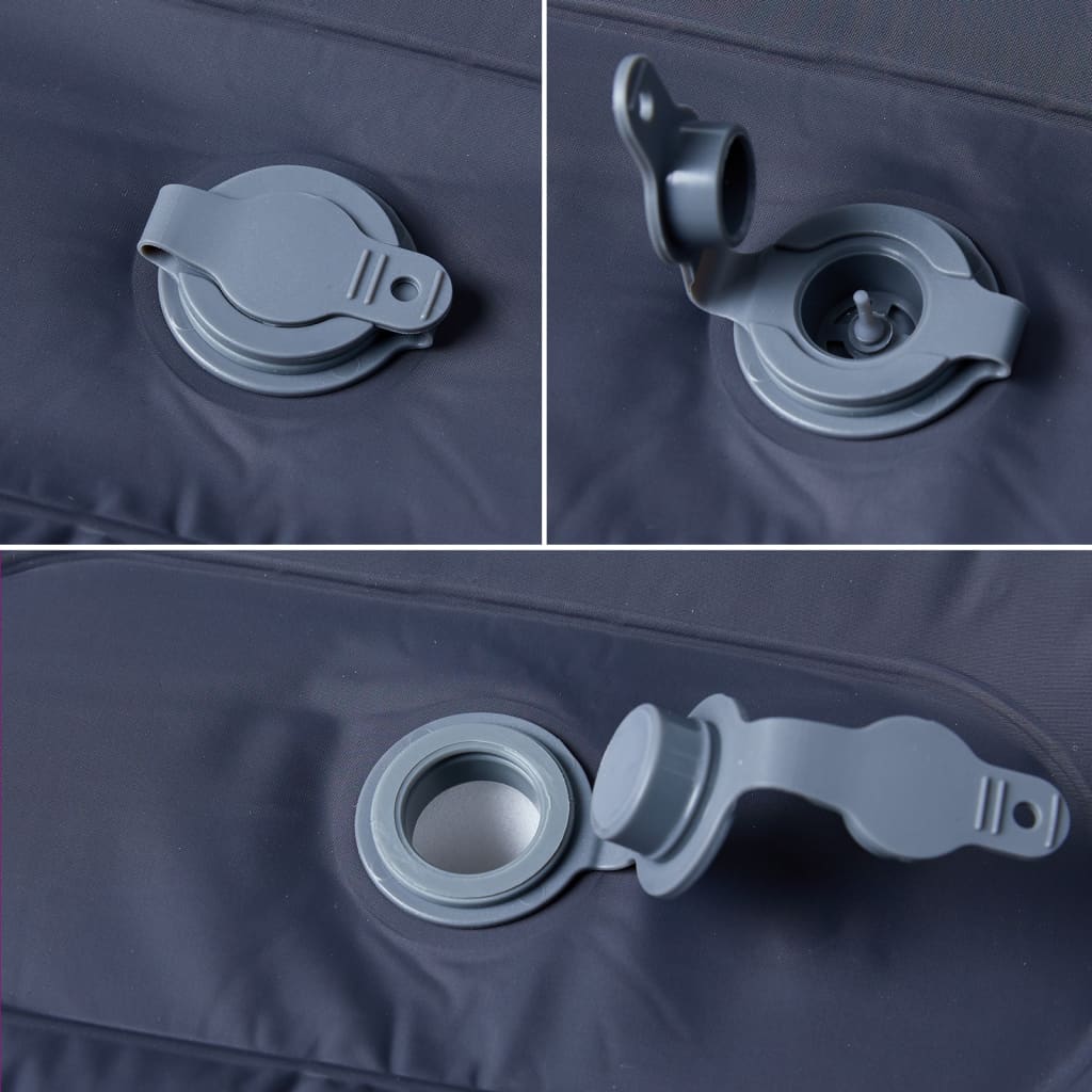 vidaXL Colchón de camping autoinflable con con almohada 1 persona gris - Image 4
