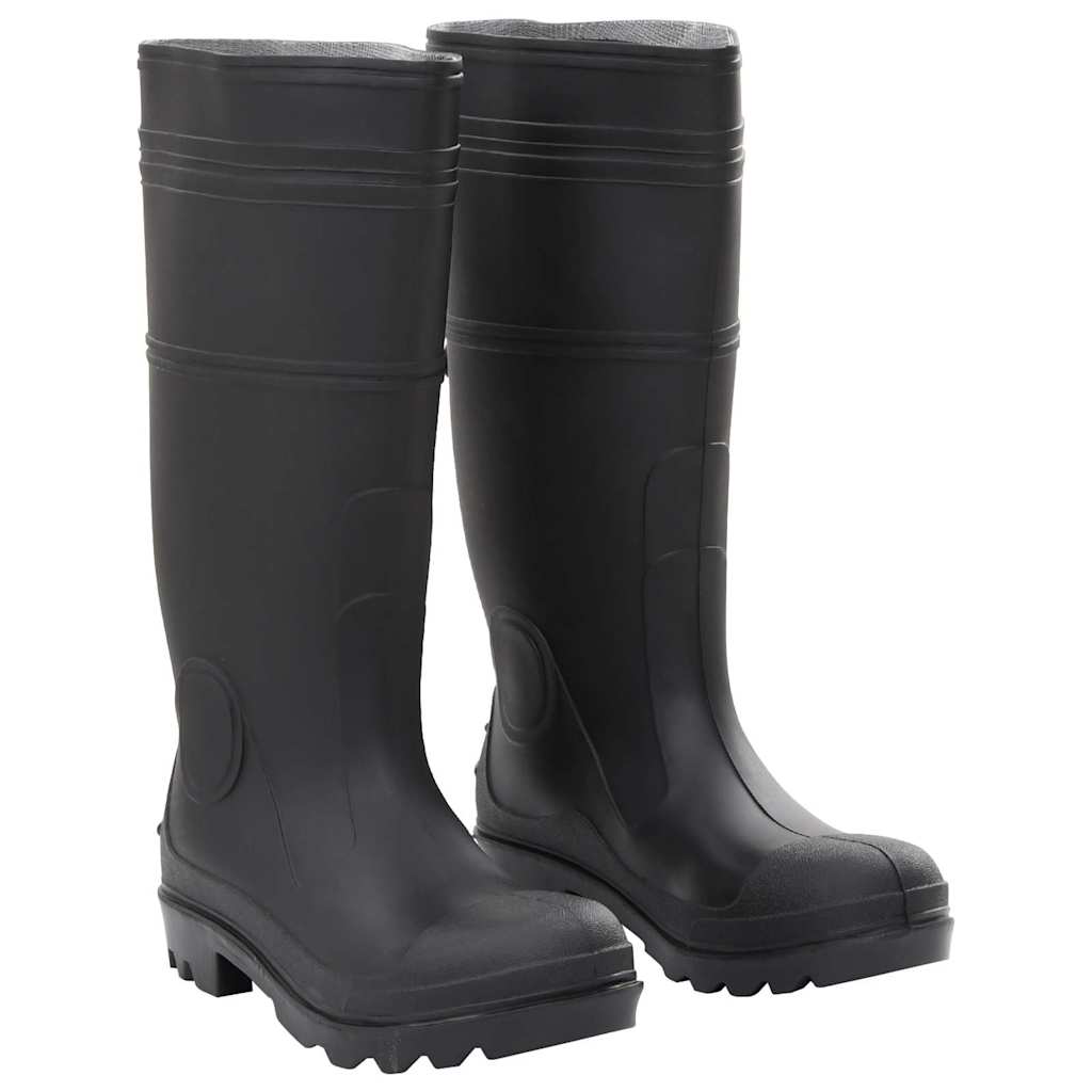vidaXL Botas de agua negro número 40 PVC