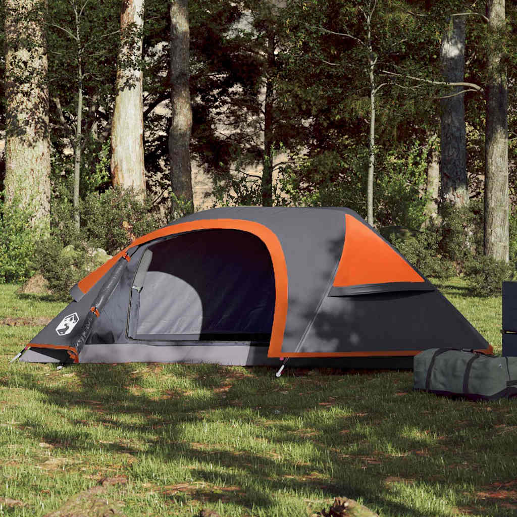 vidaXL Tienda de campaña iglú para 1 persona impermeable naranja