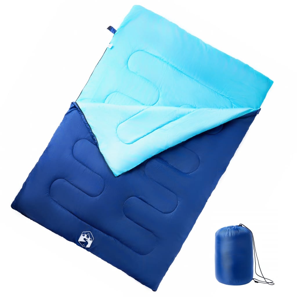 vidaXL Saco de dormir doble y almohadas camping adultos 3-4 estaciones