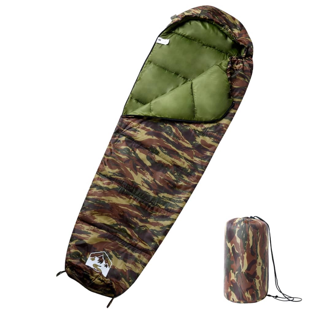 vidaXL Saco de dormir tipo momia de camping para adultos 3 estaciones