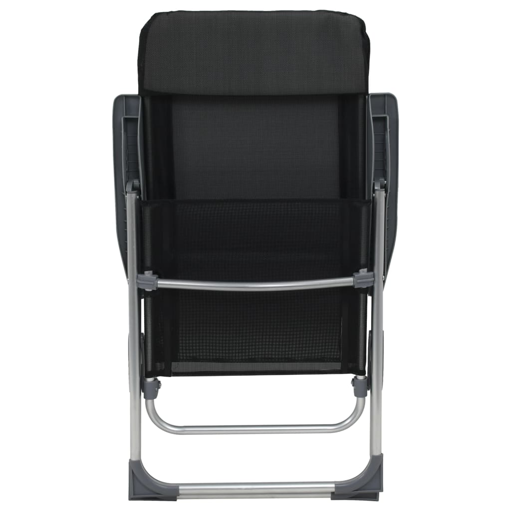 vidaXL Sillas de camping plegables de aluminio 4 unidades negro - Image 6