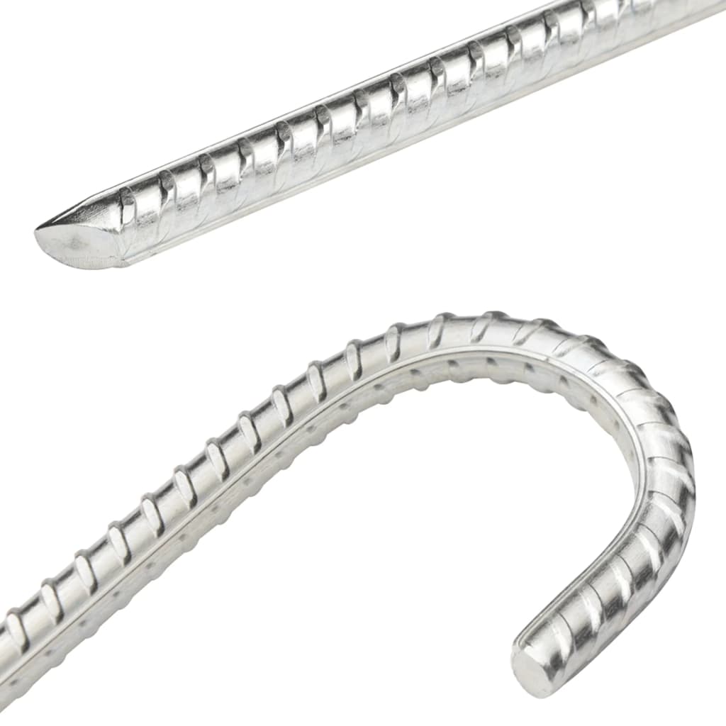 vidaXL Clavijas para tienda 12 uds acero galvanizado 37 cm Ø10 mm - Image 4