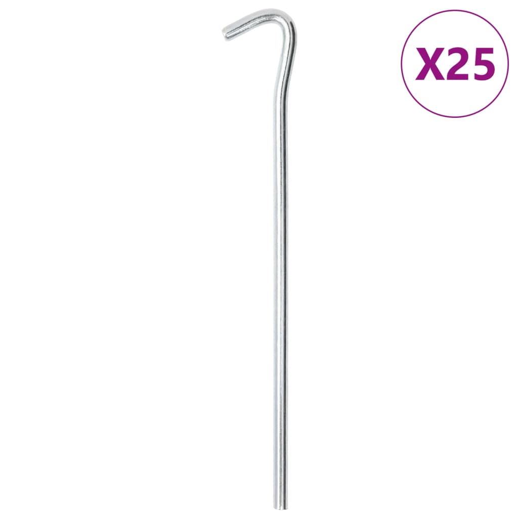 vidaXL Clavijas para tienda 25 uds acero galvanizado 23 cm Ø7 mm
