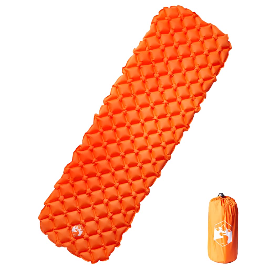 vidaXL Colchón inflable de camping para 1 persona naranja 190x58x6 cm