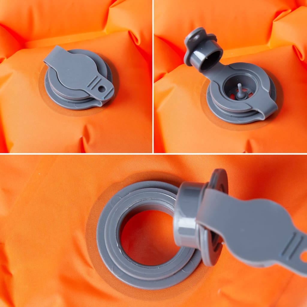vidaXL Colchón inflable de camping para 1 persona naranja 190x58x6 cm - Image 4