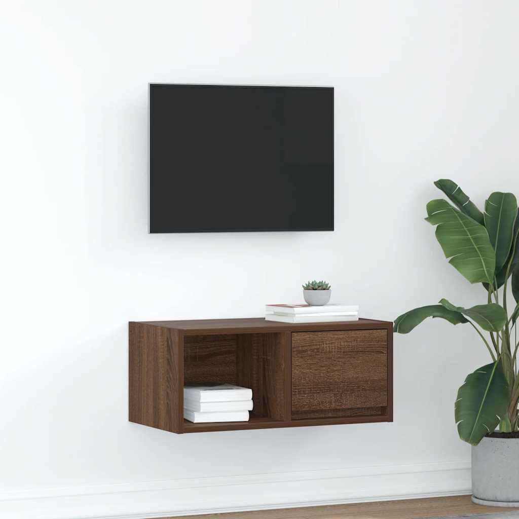 vidaXL Mueble de TV madera contrachapada roble marrón 60x31x25,5 cm