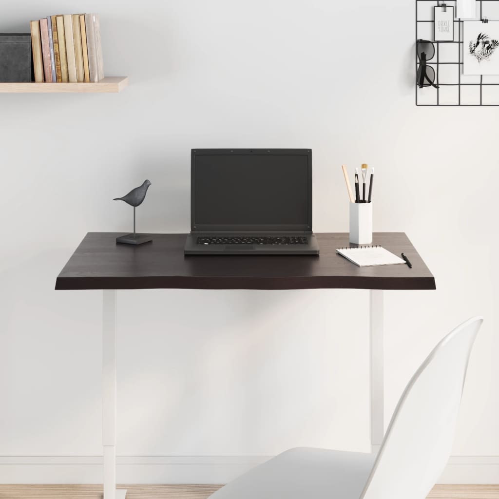vidaXL Tablero mesa madera tratada roble borde vivo marrón 80x40x2 cm - Image 3