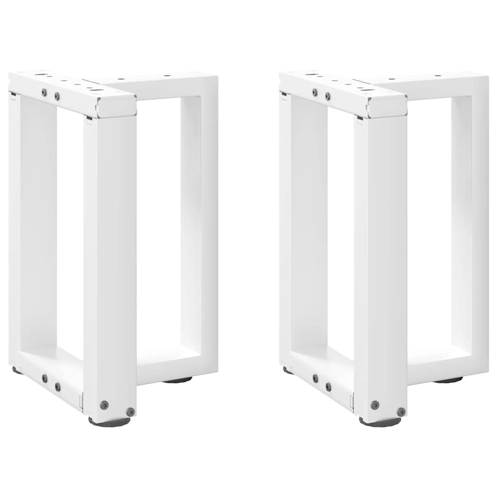 vidaXL Patas para mesa de centro en forma de T (2 unidades), color blanco, 28 x 25 x (42-43) cm, acero