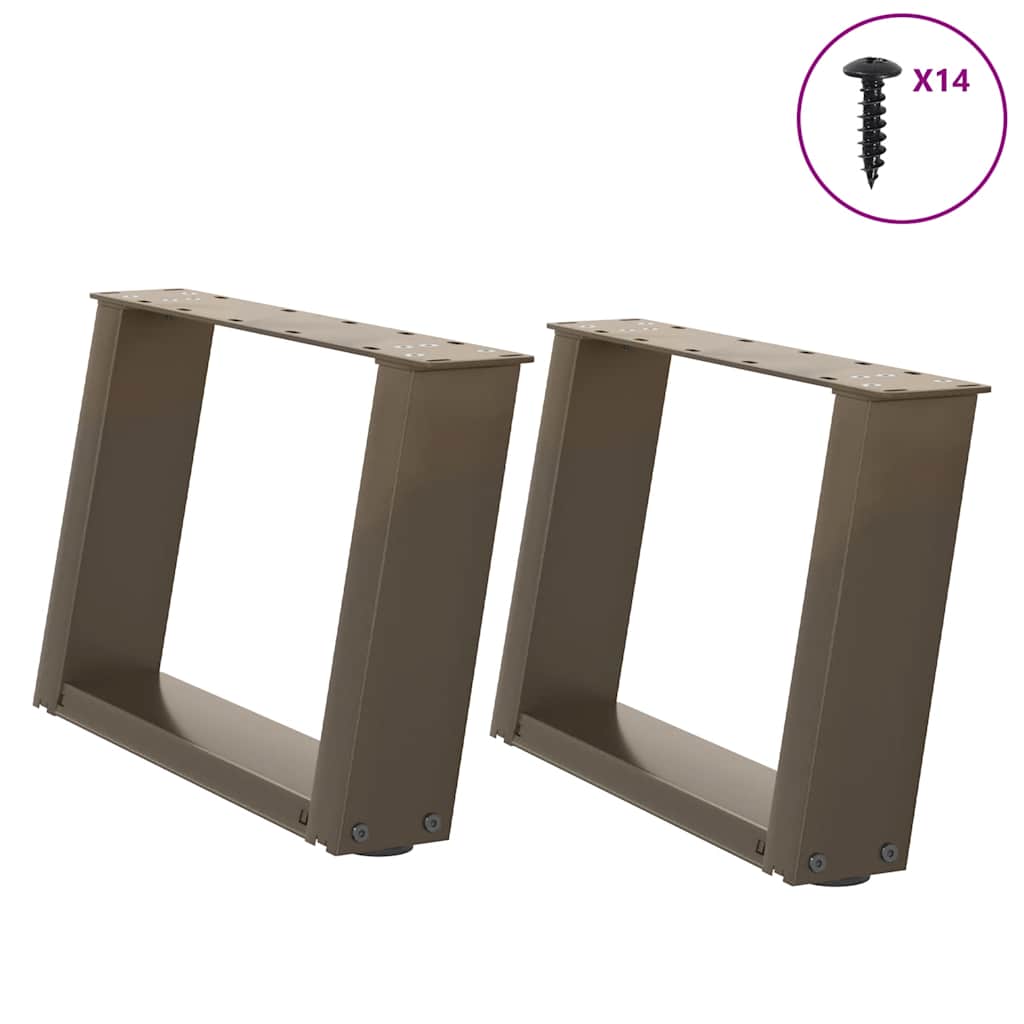 vidaXL Patas para mesa de centro en forma de U (2 unidades, acero natural, 50 x 30-31 cm)