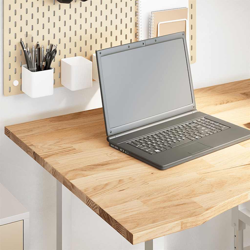 vidaXL Tablero escritorio rectangular madera maciza roble sin tratar
