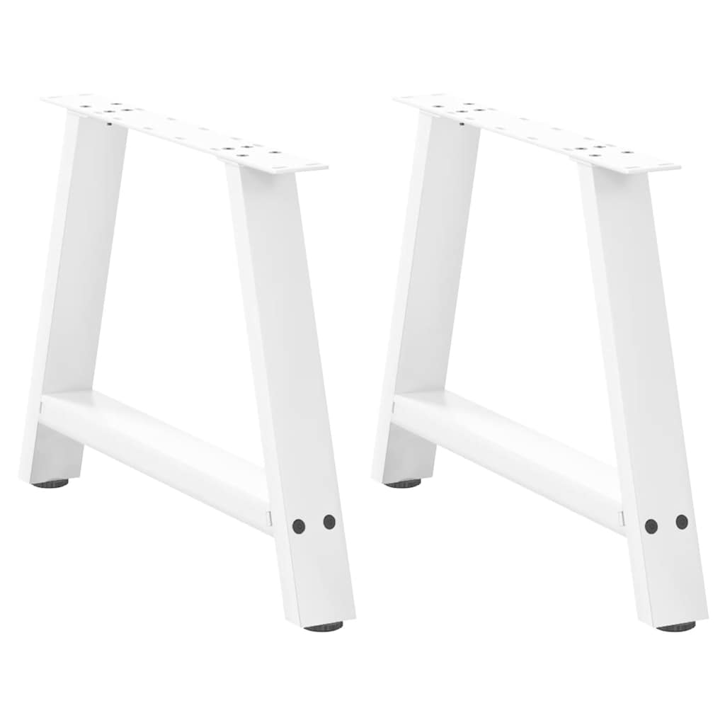 vidaXL Patas para mesa de centro en forma de A (2 unidades), color blanco, 60 x (42-43) cm, acero