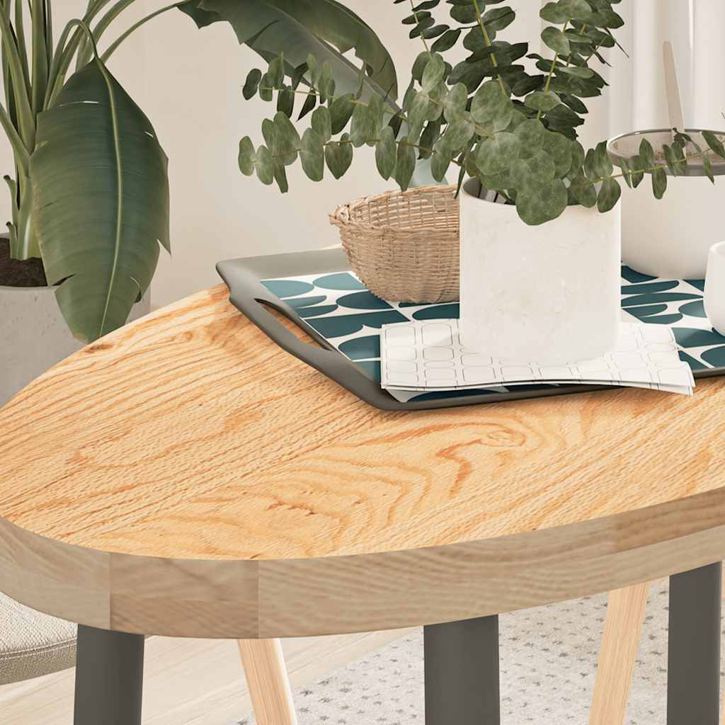 vidaXL Tablero de mesa ovalado madera maciza de roble 100x50x4 cm