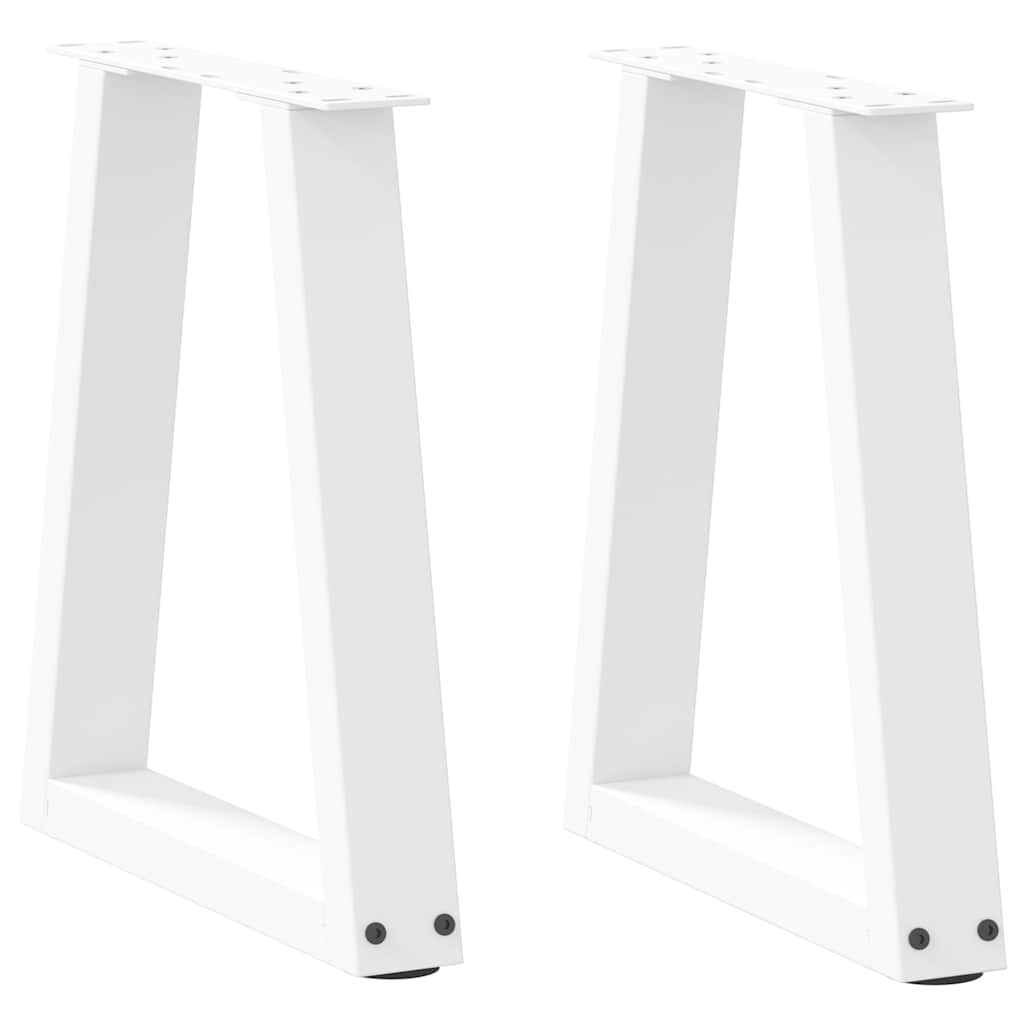 vidaXL Patas para mesa de centro en forma de V (2 unidades), color blanco, 28 x (42-43,3) cm, acero