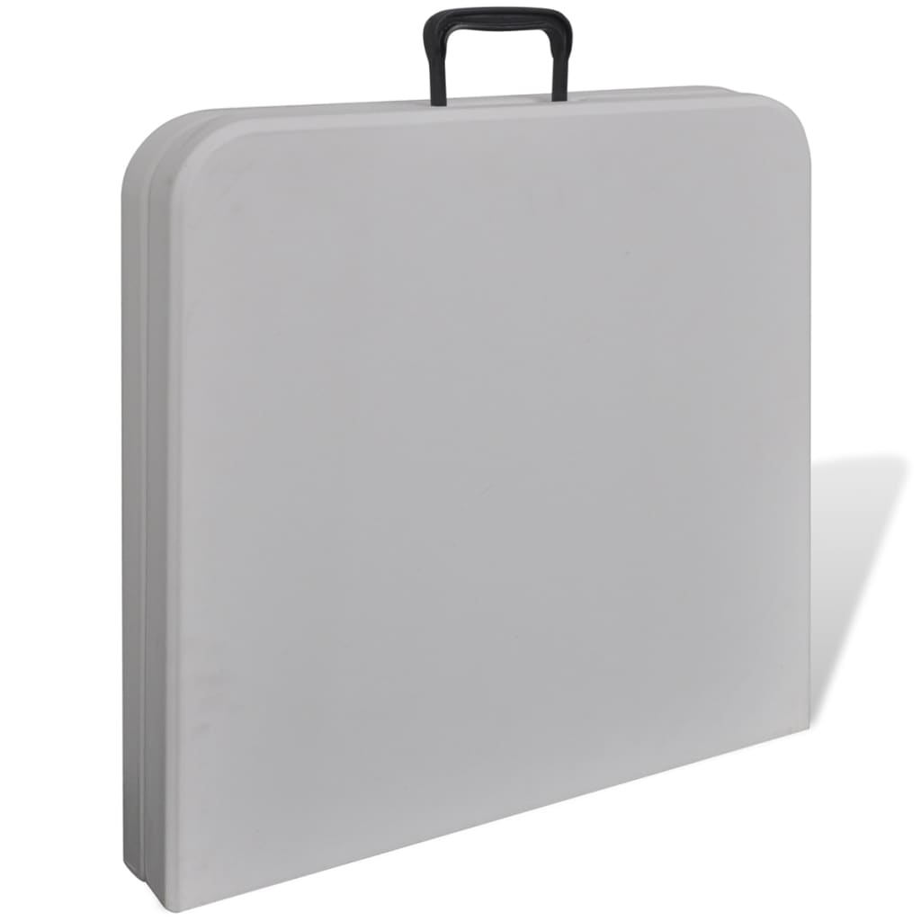 vidaXL Mesa de jardín plegable 122 cm HDPE blanco - Image 3