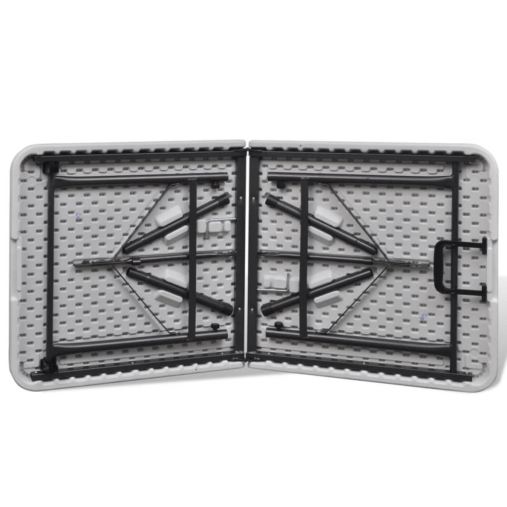 vidaXL Mesa de jardín plegable 122 cm HDPE blanco - Image 4