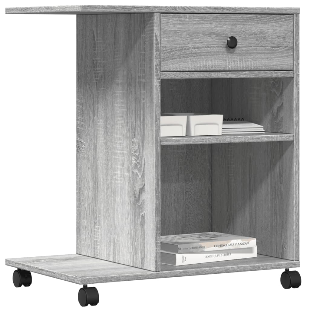 vidaXL Soporte para impresora con ruedas gris Sonoma 60x40x68,5 cm - Image 4