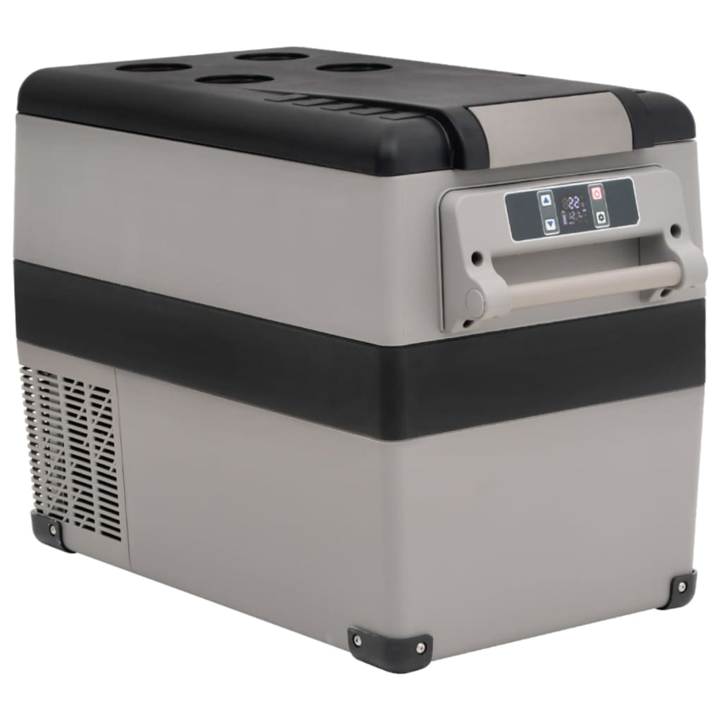 vidaXL Kühlbox mit Griff und Adapter Schwarz und Grau 55 L PP & PE - Image 3