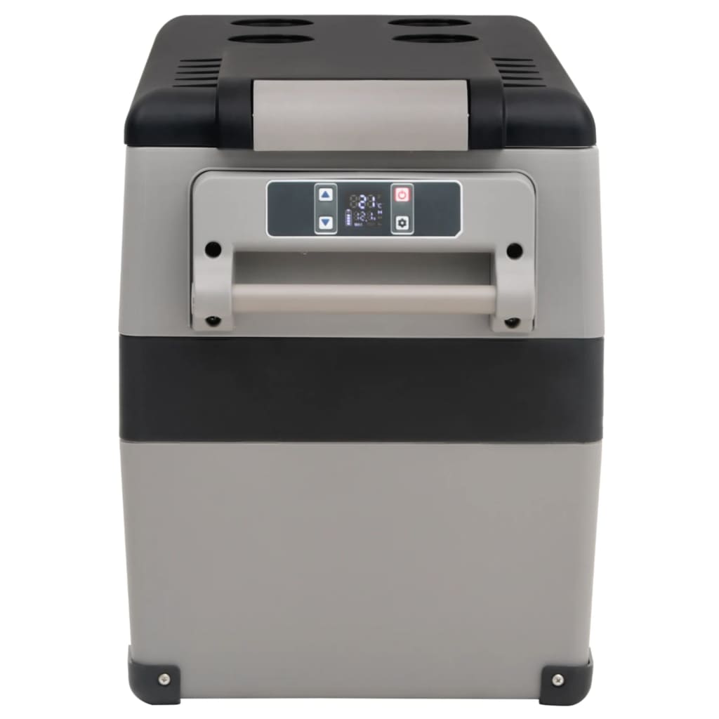 vidaXL Kühlbox mit Griff und Adapter Schwarz und Grau 55 L PP & PE - Image 5