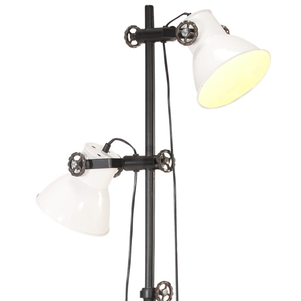 vidaXL Stehlampe 2-flammig Weiß E27 Gusseisen - Image 5