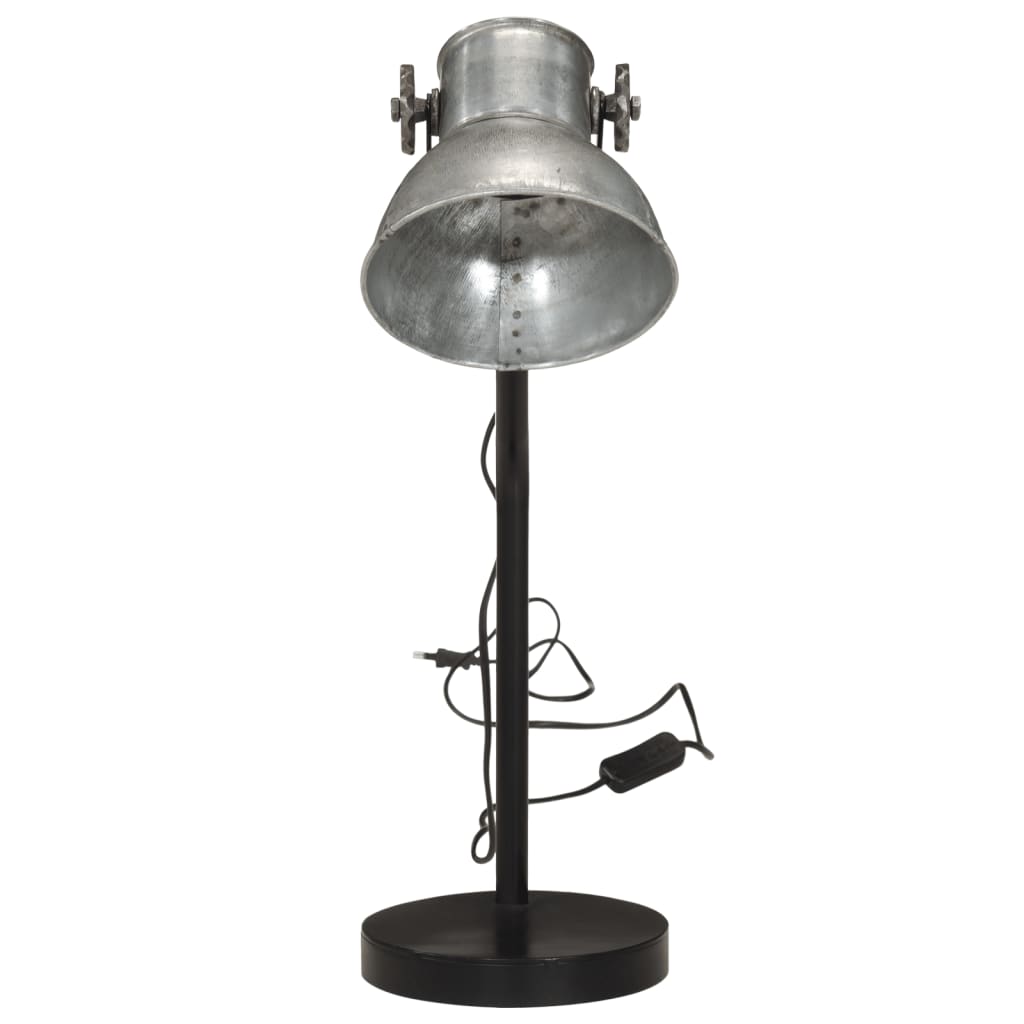 vidaXL Schreibtischlampe 25 W Vintage-Silber 17x17x60 cm E27 - Image 3
