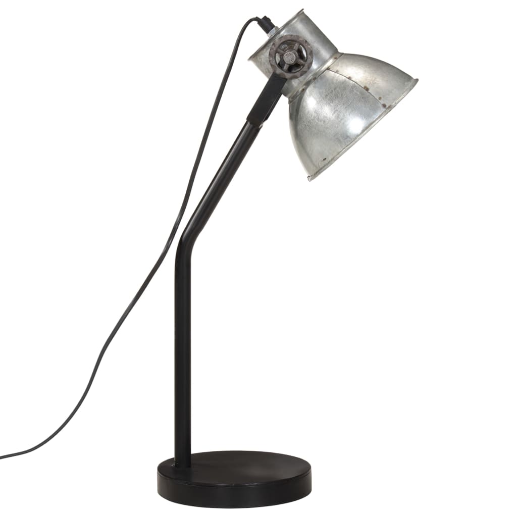 vidaXL Schreibtischlampe 25 W Vintage-Silber 17x17x60 cm E27 - Image 4