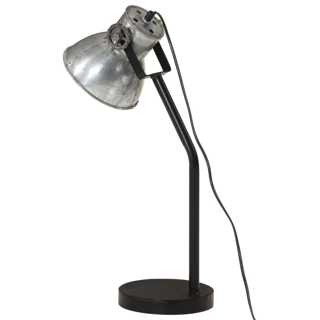 vidaXL Schreibtischlampe 25 W Vintage-Silber 17x17x60 cm E27 - Image 5