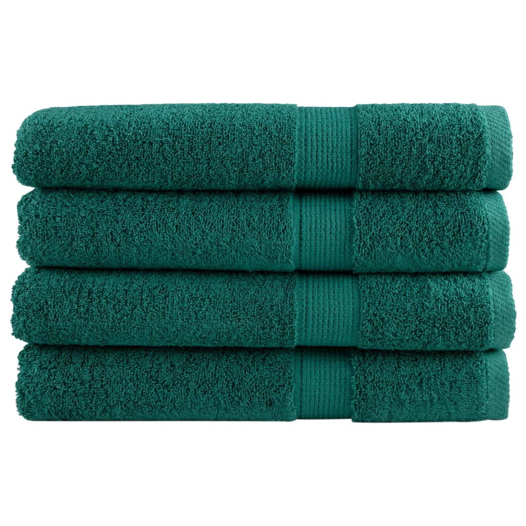 vidaXL Premium-Handtücher SOLUND 4 Stk. Grün 100x200 cm 600 g/m²