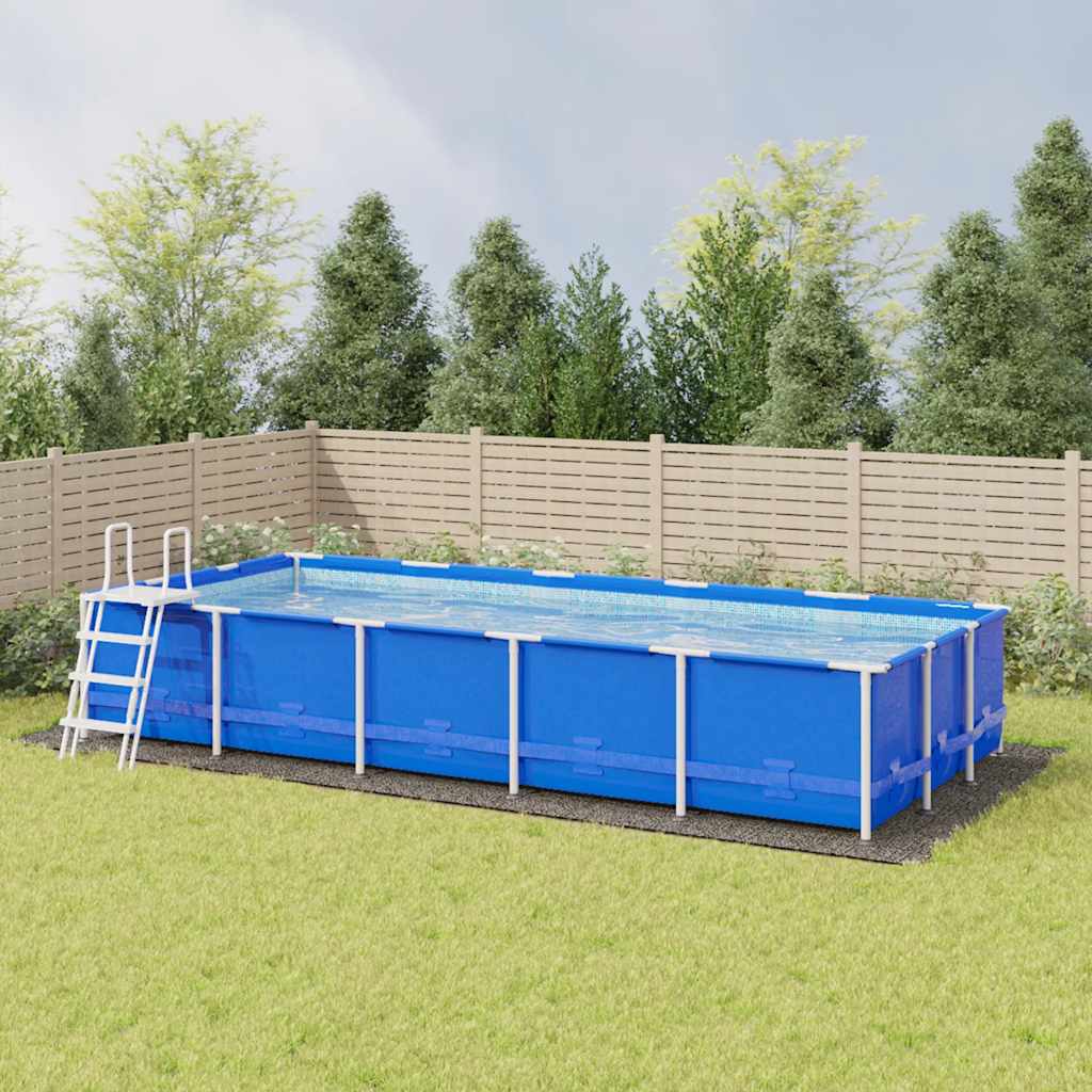 vidaXL Pool-Bodentuch Hellgrau 999x500 cm Polyester Geotextil