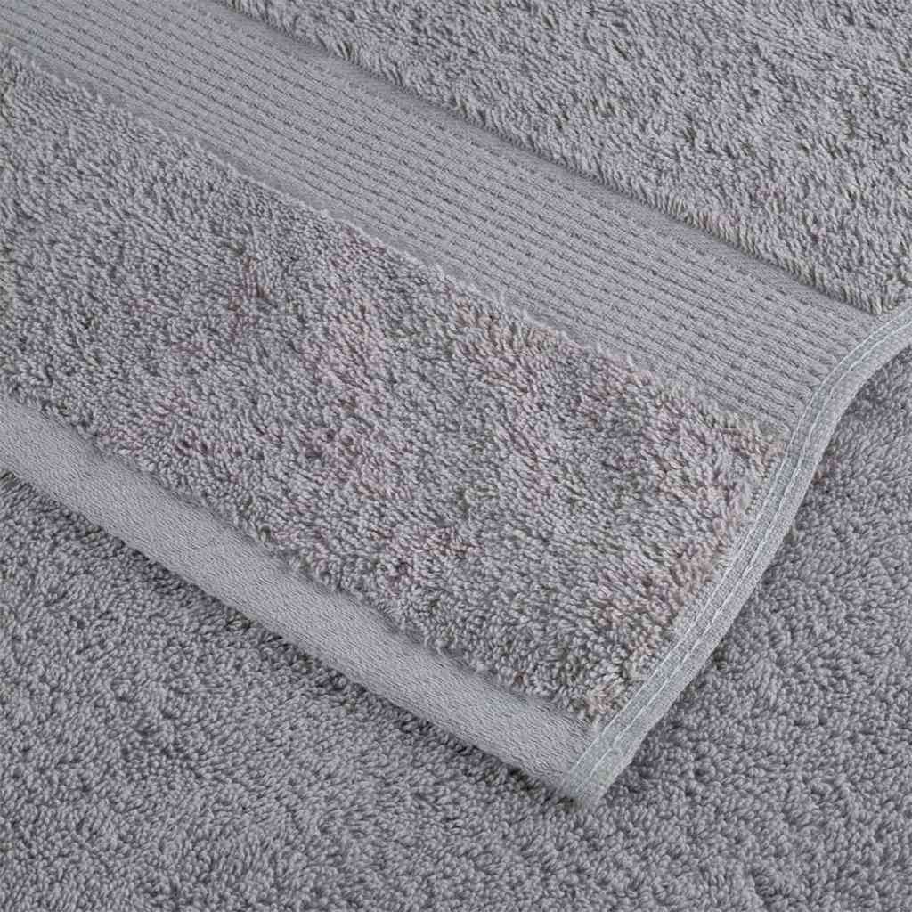 vidaXL Waschlappen 4 pcs Grau Baumwolle - Image 5