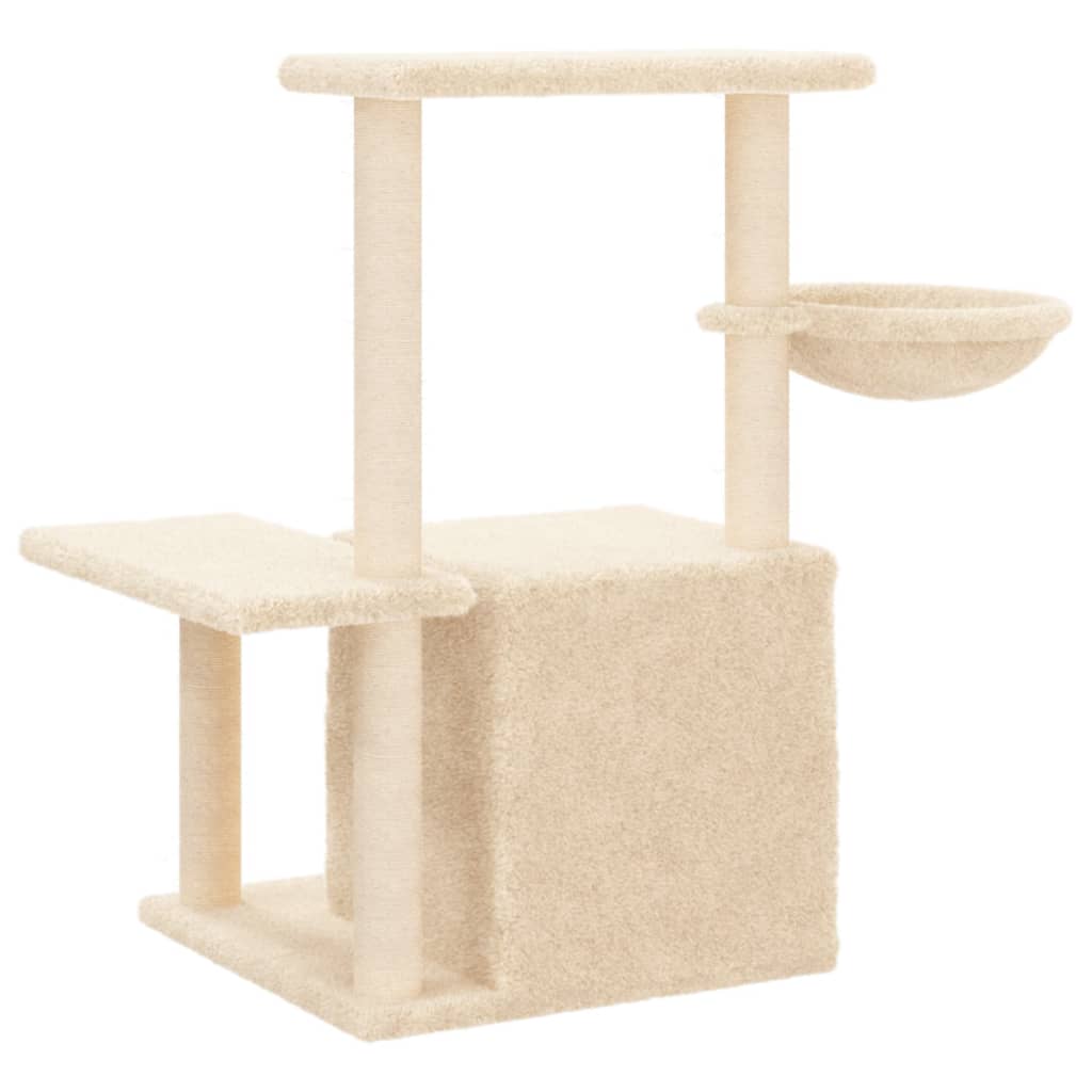 vidaXL Kratzbaum mit Sisal-Kratzsäulen Creme 83 cm - Image 6